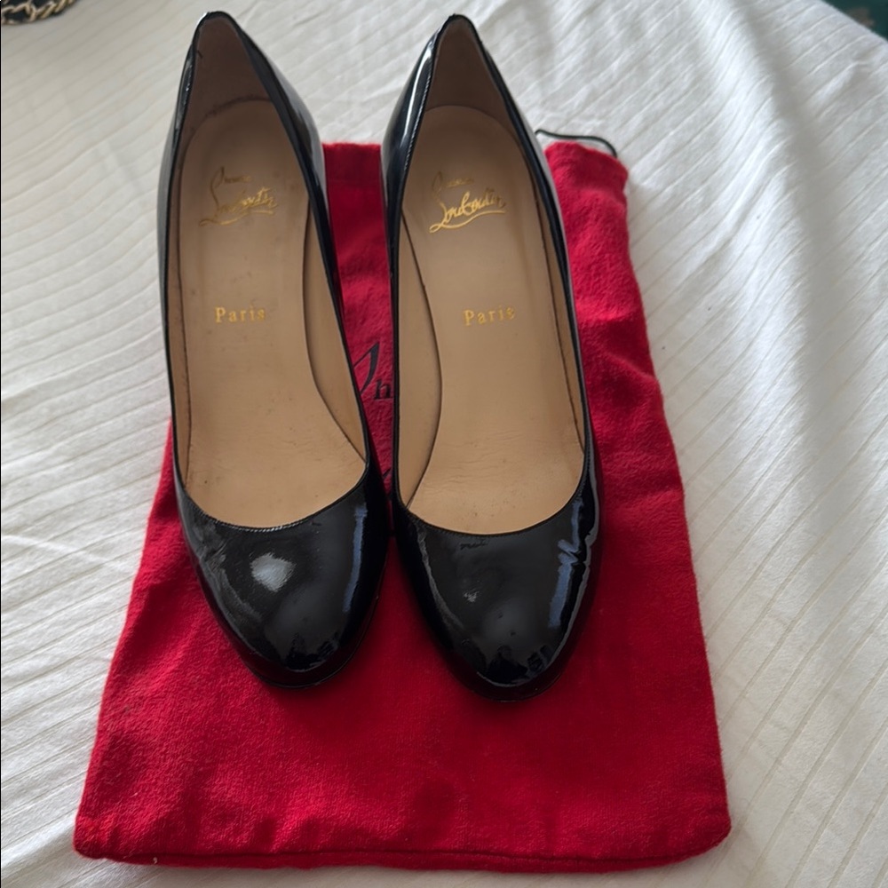 Christian Louboutin Black Patent Leather Pumps